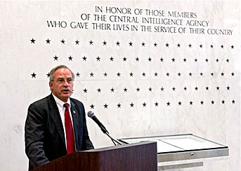 Porter delivers remarks at CIA Headquarters in Langley, Virginia.
